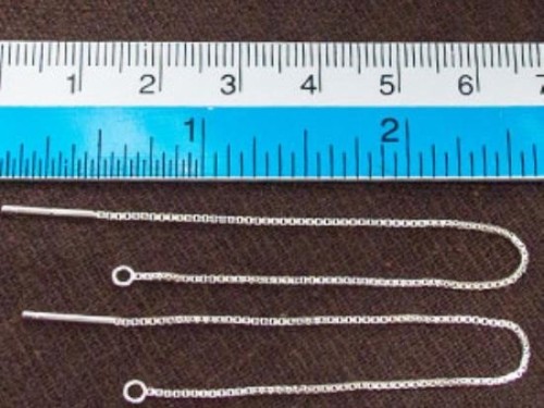 2 pairs of 925 Sterling Silver Ear Threads 100 mm.