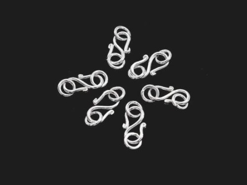 6 of Karen Hill Tribe Silver Clasps 13 mm.