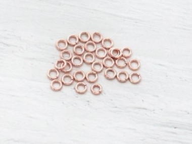 925 Sterling Silver Rose Gold Vermeil Style Opened Jump Rings 3x0.7mm.