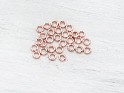 30 of 925 Sterling Silver Rose Gold Vermeil Style Opened Jump Rings 3x0.7mm.