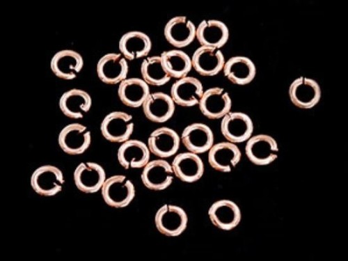 30 of 925 Sterling Silver Rose Gold Vermeil Style Opened Jump Rings 3.5x0.8mm.