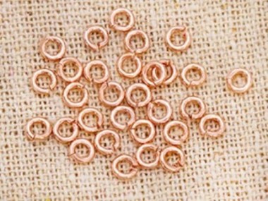 925 Sterling Silver Rose Gold Vermeil Style Opened Jump Rings 3.5x0.8mm.