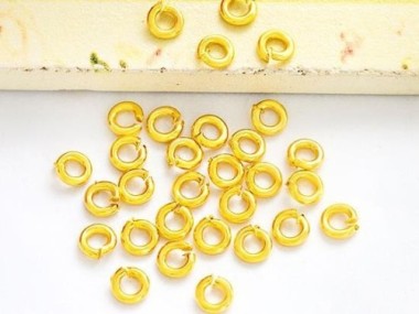 925 Sterling Silver Vermeil Style Opened Jump Rings 4x1mm.