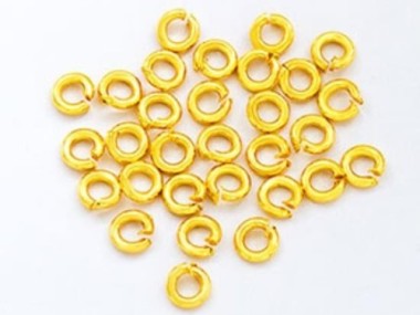 925 Sterling Silver Vermeil Style Opened Jump Rings 4x1mm.