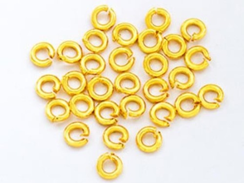 30 of 925 Sterling Silver Vermeil Style Opened Jump Rings 4x1mm.