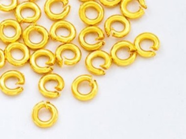 925 Sterling Silver Vermeil Style Opened Jump Rings 4x1mm.