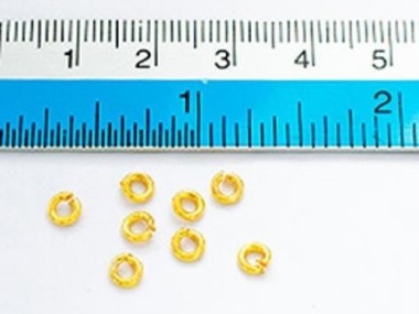 925 Sterling Silver Vermeil Style Opened Jump Rings 4x1mm.