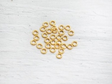 925 Sterling Silver Gold Vermeil Style Opened Jump Rings 3x0.7mm.