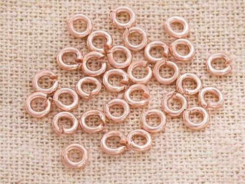 30 of 925 Sterling Silver Rose Gold Vermeil Style Opened Jump Rings 4x1mm.