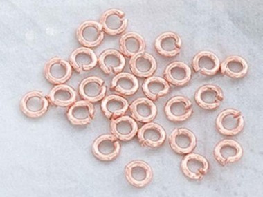 925 Sterling Silver Rose Gold Vermeil Style Opened Jump Rings 4x1mm.