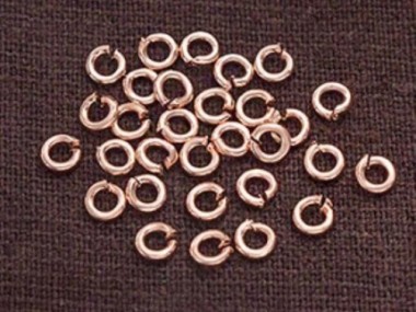 925 Sterling Silver Rose Gold Vermeil Style Opened Jump Rings 4x1mm.