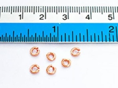 925 Sterling Silver Rose Gold Vermeil Style Opened Jump Rings 4x1mm.