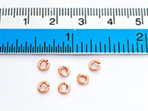 30 of 925 Sterling Silver Rose Gold Vermeil Style Opened Jump Rings 4x1mm.