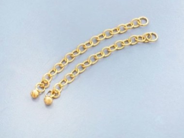 Gold Vermeil Style Extension Chains 1.5 inches with Ball Charm