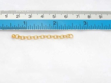 Gold Vermeil Style Extension Chains 1.5 inches with Ball Charm