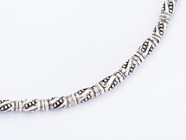 Karen Hill Tribe Silver Imprinted Bamboo Beads 2.5x5 mm.