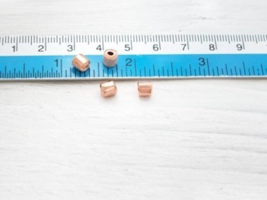 karen hill tribe Rose Gold Vermeil Style Drum Beads 4x5 mm.