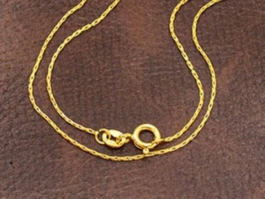 Gold Vermeil Style Elongated Cable Chain Necklace