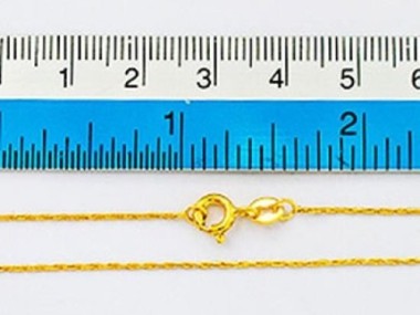 Gold Vermeil Style Elongated Cable Chain Necklace