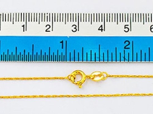 18 inches of 925 Sterling Silver 24k Gold Vermeil Style Elongated Cable Chain Necklace .,Delicated chain .