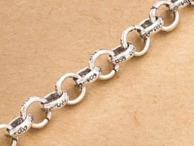 Karen Hill Tribe Silver Imprint Opened Link Chain 6mm.