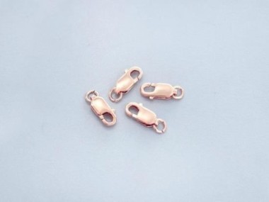 4 of 925 Sterling Silver Rose Gold Vermeil Style Lobster Clasps 10 mm.