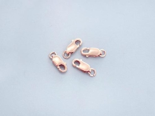 4 of 925 Sterling Silver Rose Gold Vermeil Style Lobster Clasps 10 mm.