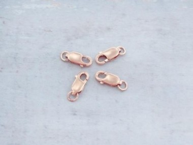 925 Sterling Silver Rose Gold Vermeil Style Lobster Clasps 10 mm.