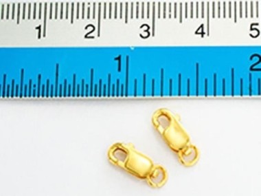 925 Sterling Silver Gold Vermeil Style Lobster Clasps 10 mm.