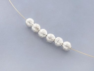 Karen Hill Tribe Silver Brushed Round Beads 7 mm.