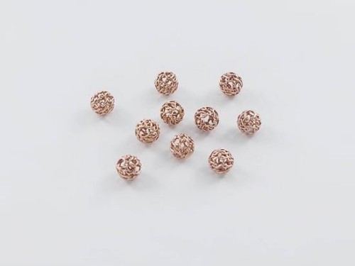 10 of Sterling Silver Rose Gold Vermeil Style Filigree Round Beads 5mm.