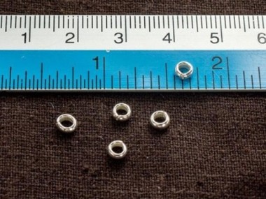 Karen Hill Tribe Silver Plain Ring Beads 4x1.8 mm.