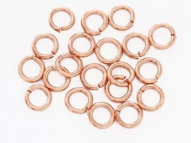 925 Sterling Silver Rose Gold Vermeil Style Opened Jump Rings 6x1 mm.