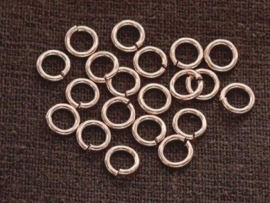 925 Sterling Silver Rose Gold Vermeil Style Opened Jump Rings 6x1 mm.