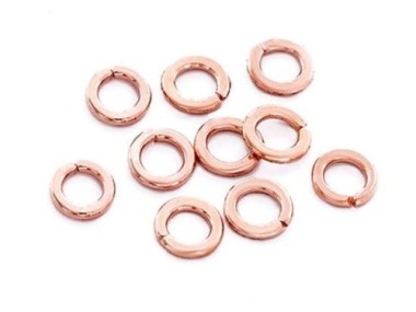 925 Karen Hill Tribe Silver Rose Gold Vermeil Style Circle Jump Rings 6.5mm.