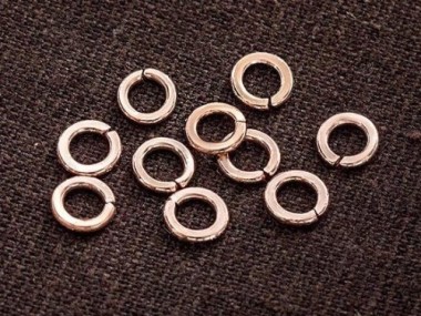 925 Karen Hill Tribe Silver Rose Gold Vermeil Style Circle Jump Rings 6.5mm.