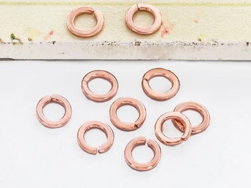 10 of 925 Karen Hill Tribe Silver Rose Gold Vermeil Style Circle Jump Rings 6.5mm.