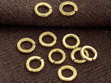 925 Karen Hill Tribe Silver Vermeil Style Circle Jump Rings 6.5mm.