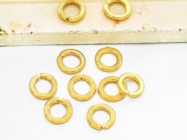 925 Karen Hill Tribe Silver Vermeil Style Circle Jump Rings 6.5mm.