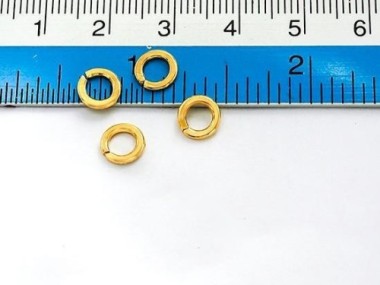 925 Karen Hill Tribe Silver Vermeil Style Circle Jump Rings 6.5mm.