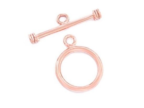 1 of 925 Sterling Silver Rose Gold Vermeil Style Toggle 14 mm.