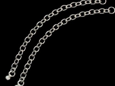 2 of 925 Sterling Silver Extension Link Chains 2.5 inches with Ball Charm