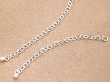 925 Sterling Silver Extension Link Chains 2.5 inches with Ball Charm