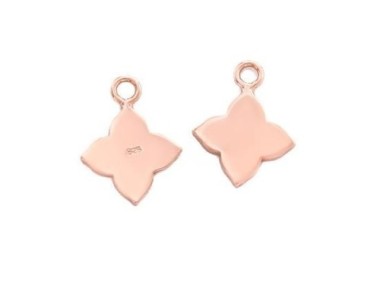 925 Sterling Silver Rose Gold Vermeil Style Flower Charms 11 mm.