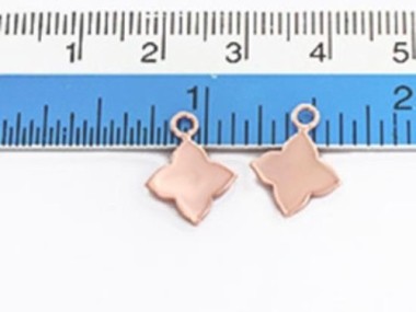 925 Sterling Silver Rose Gold Vermeil Style Flower Charms 11 mm.