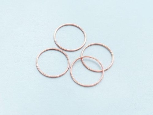 4 of 925 Sterling Silver Rose Gold Vermeil Style Closed Rings 20x1 mm.