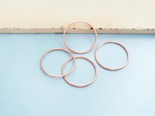 4 of 925 Sterling Silver Rose Gold Vermeil Style Closed Rings 20x1 mm.