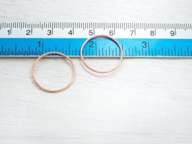 925 Sterling Silver Rose Gold Vermeil Style Closed Rings 20x1 mm.