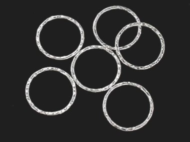 Karen Hill Tribe Silver Hammered Circle Jump Rings 19 mm.