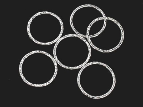 6 of Karen Hill Tribe Silver Hammered Circle Jump Rings 19 mm.